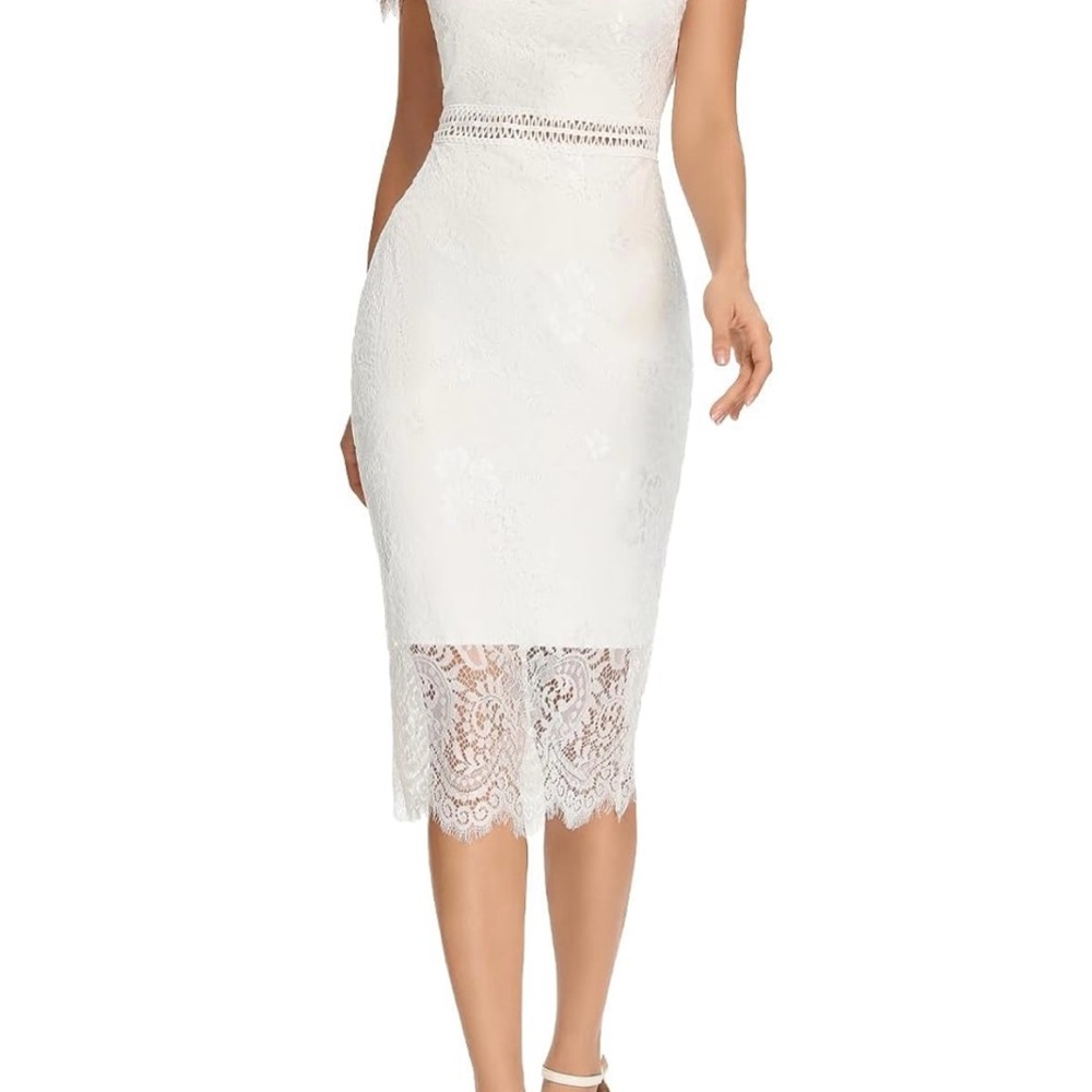 Elegant White Lace Dress